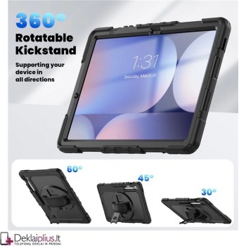 Smūgiams atsparus 360 dėklas su dirželiu (Samsung Galaxy Tab S10 Fe Plus)